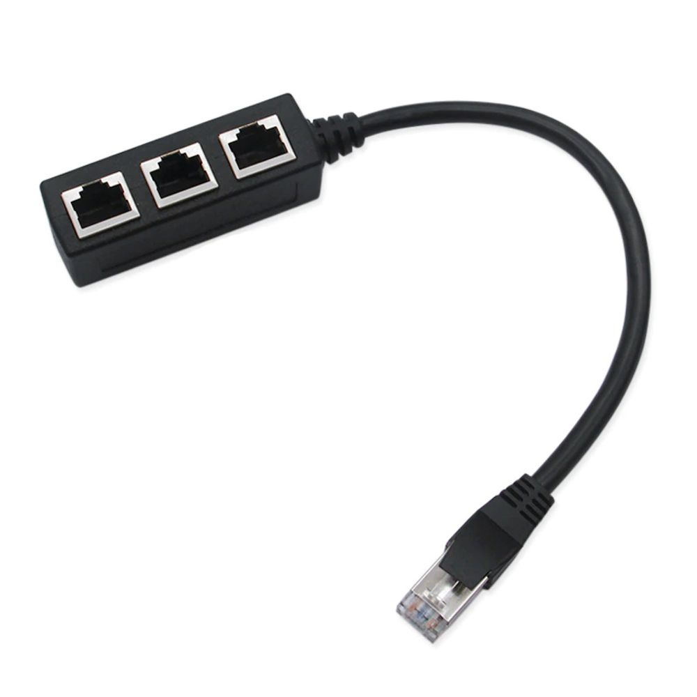 RJ45 Splitter LAN Ethernet Netzwerkverteiler Netzwerkadapter 1 auf 3 Netzwerk Verteiler für Netzwerkkabel Giga Gigabit LAN-Kabel CAT Schwarz Retoo