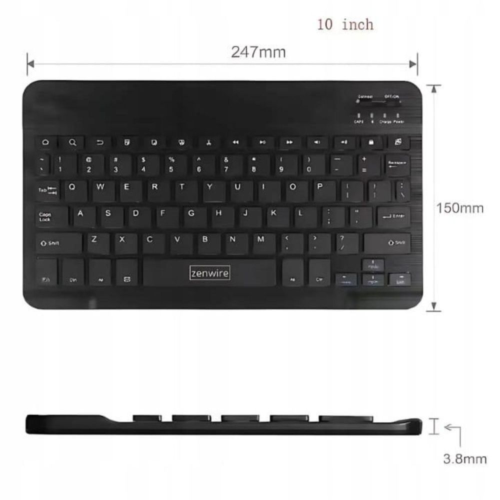 Klawiatura bezprzewodowa - Bluetooth 5.0 - do tabletów - SLIM - uniwersalna - przenośna