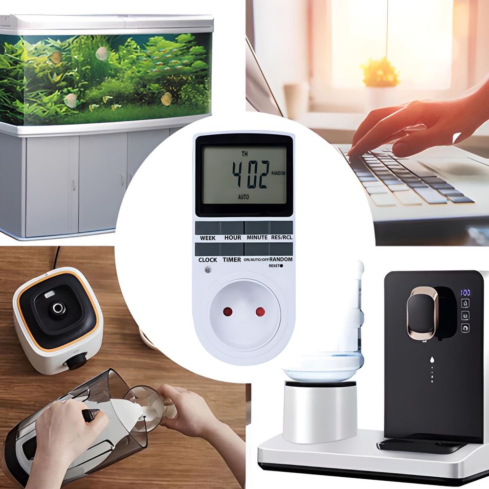 Zeitschaltuhr Digitale Steckdose 10 Programmierbar 230V Schalter Timer mit LCD Display Wochentimer 12-24h 7 Tage Woche für Beleuchtung Retoo