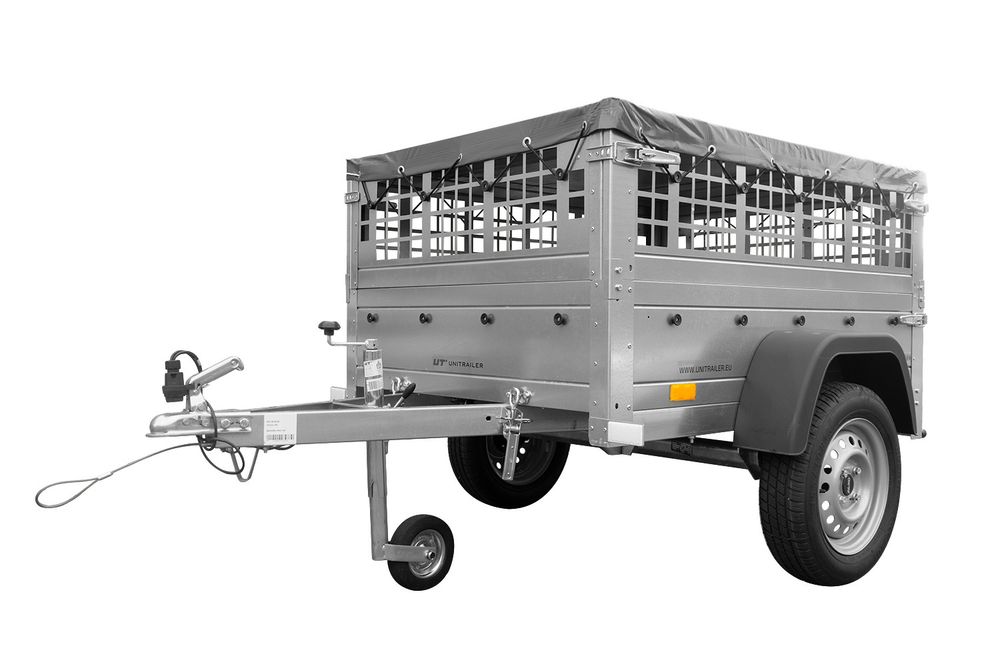 Pkw-Anhänger GARDEN TRAILER 150 KIPP mit Laubgitteraufsatz, Stützrad und Flachplane