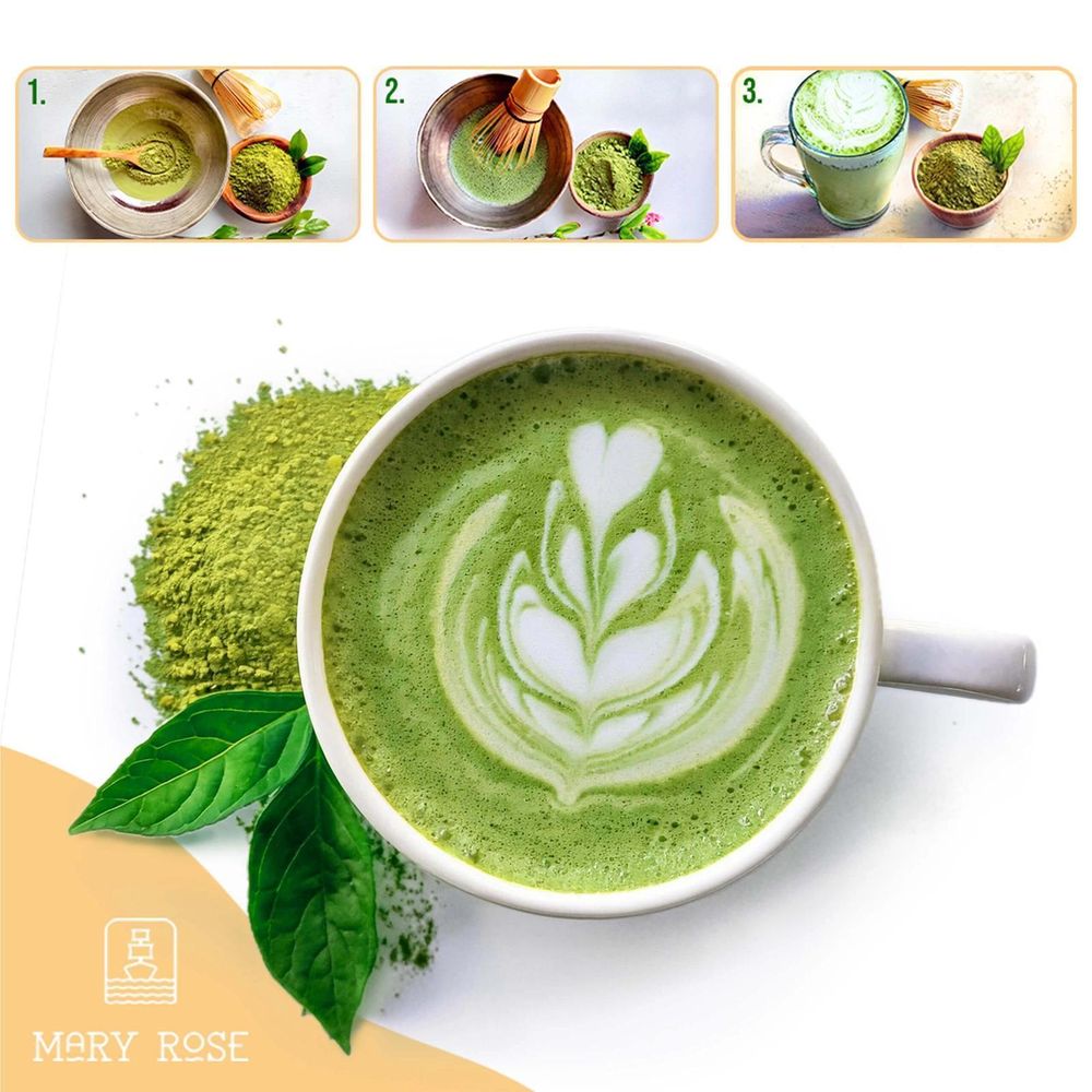 Mary Rose – Matcha Tee Bio Japan 200g – Grüner Tee Pulver aus Kagoshima - Reich an Umami, Energie, Antioxidantien - Schattenanbau - für Latte, Backen