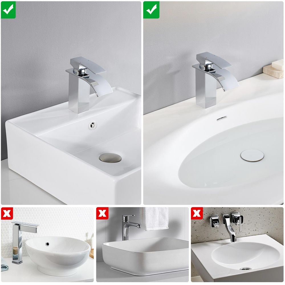 CECIPA MAX Wasserhahn Bad Schwarz,Wasserfall Waschtischarmatur Einhandmischer Armatur Waschbecken mit Auslauf Höhe 85 MM,Wassersparend, Energiesparend