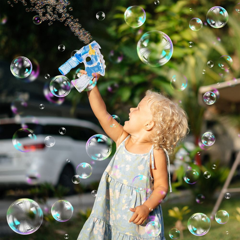 Seifenblasenpistole Seifenblasenmaschine für Kinder LED-Lichtpistole Seifenblasen Bubble machine Pistole Blasenmaschine für Geschenk Party Retoo