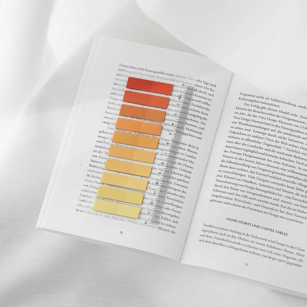 Ordinate-Tangerine Gold Sticky Notes, Transparent Haftnotizen zum Markieren, Haftstreifen, Seitenmarkieren, Ästhetischer Haftnotizzettel