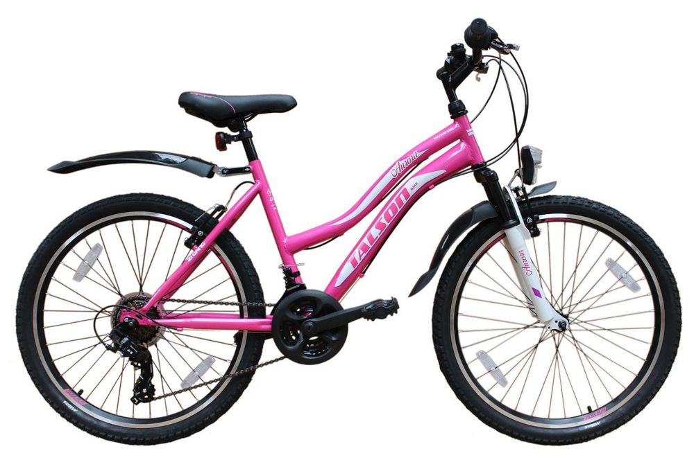 26 Zoll Mountainbike Mädchen Kinder Fahrrad mit Gabelfederung & Beleuchtung 21-GANG Rosa