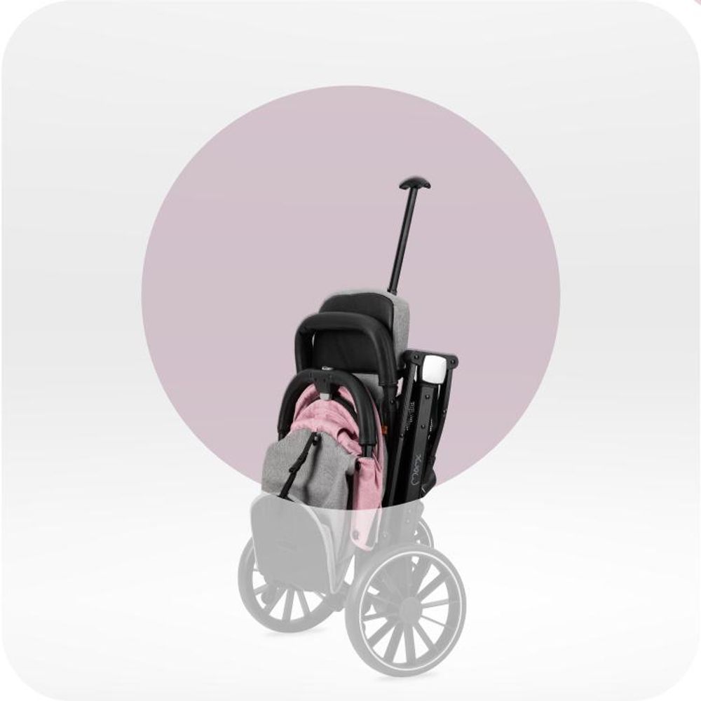 MoMi ESTELLE PLUS LIGHT Kinderwagen Buggy bis zu 22 kg - Leicht, Große Räder Koffer - Rosa