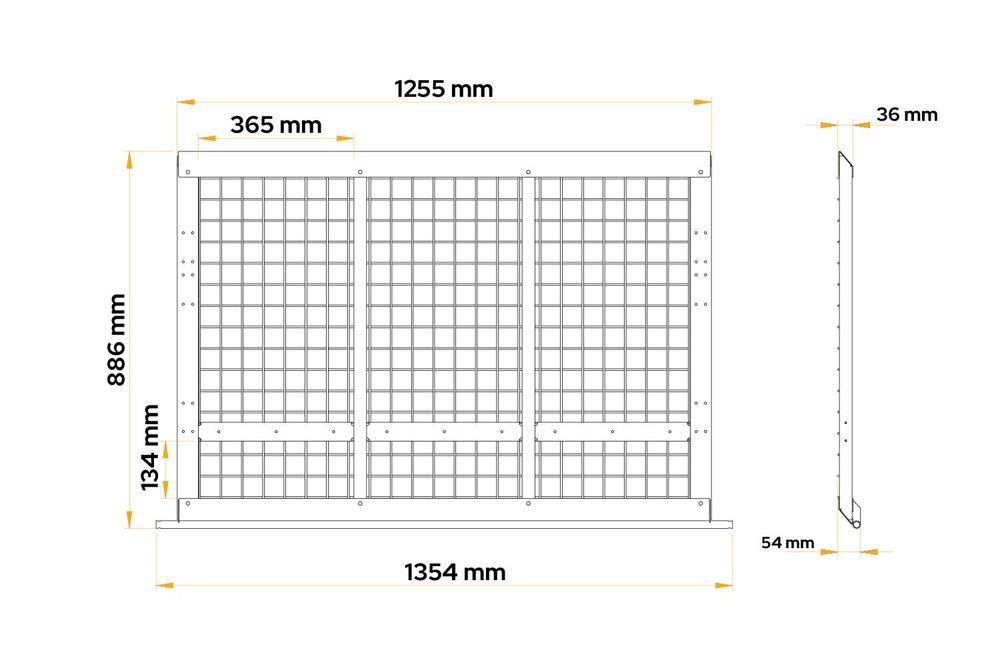 UNITRAILER Gitterrampe für Anhänger 88,6 x 125,5 cm Auffahrrampe 400 kg