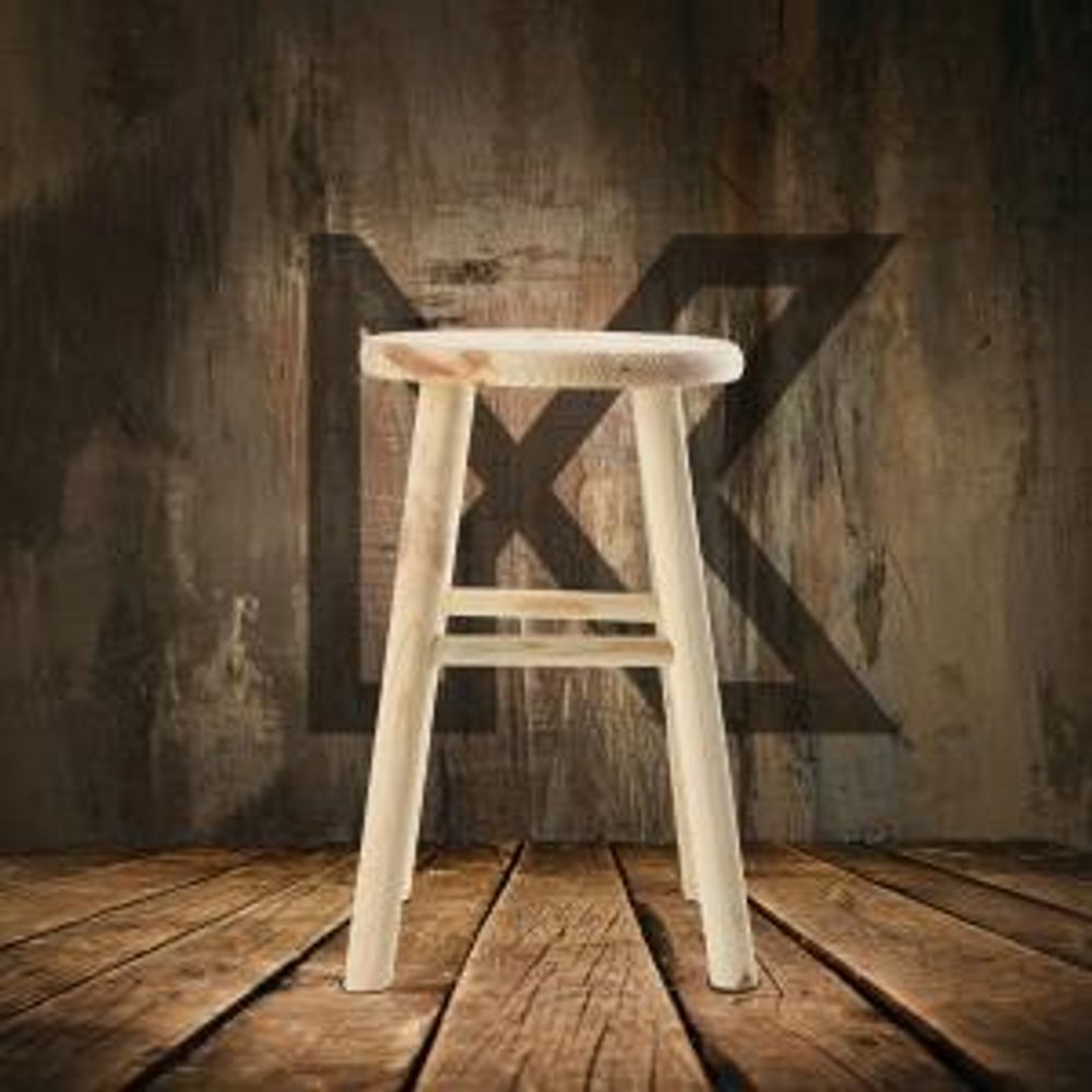 KADAX Holzhocker "Falun", aus natürlichen unlackierten Kiefernholz, Sitzhocker, Tritthocker, Rund