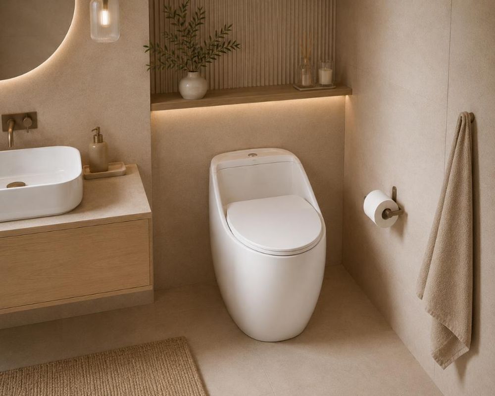 AQUA for you | Lavita Stand-WC - Silia RIM - spülrandlos - 45,5x66,5x56 cm - waagerechter Abgang - Weiß - mit Spülkasten, WC-Sitz, Softclose, Toilette