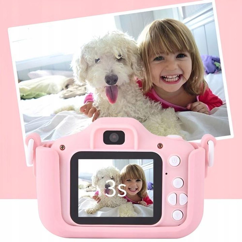 Digitale Fotokamera für Kinder, Spielzeugkamera mit Spielen + 32GB Karte