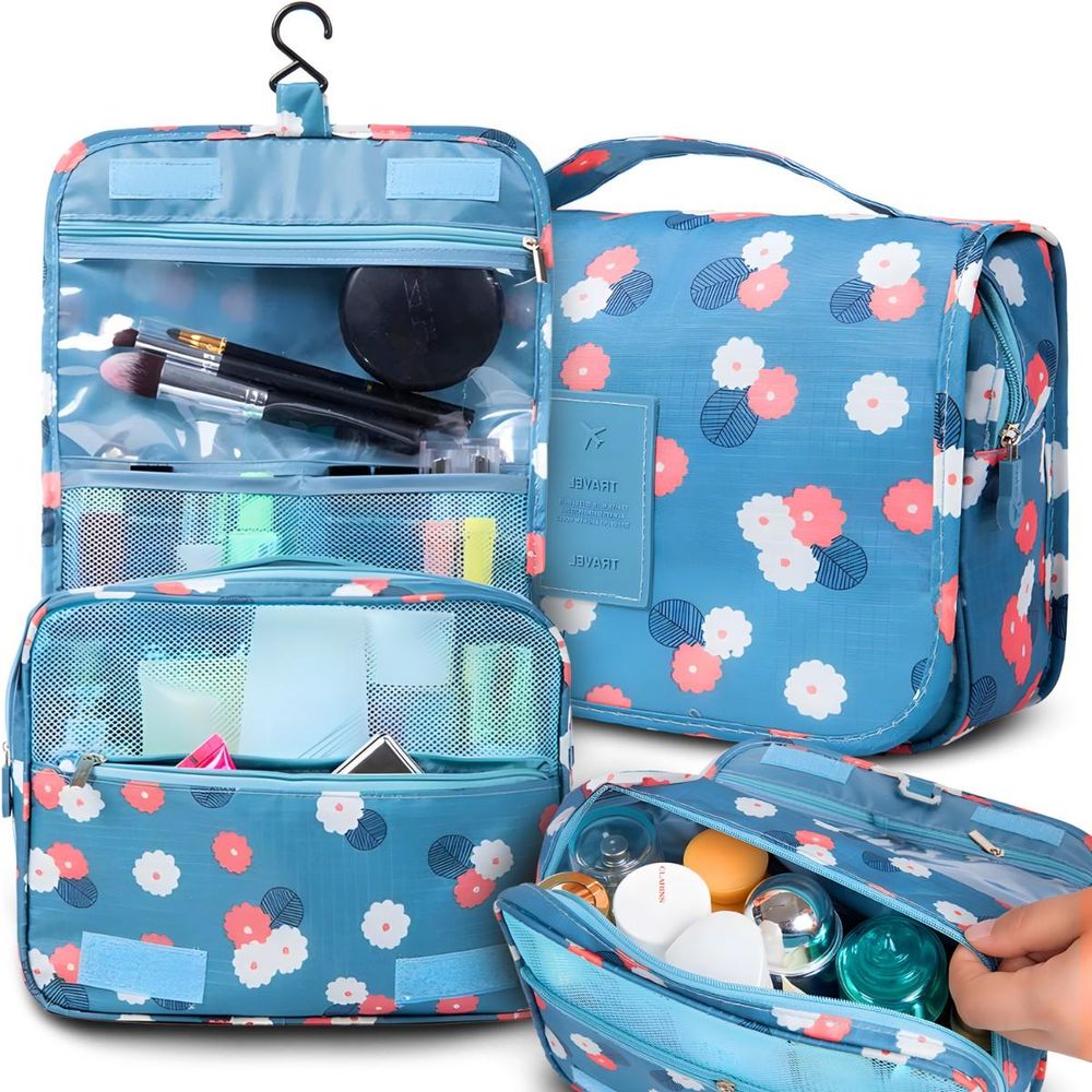 Kulturbeutel Kulturtasche Reise Kosmetiktasche Make-up-Organizer mit Henkel hängend Waschbeutel Waschtasche für Damen und Herren 24x9,5x19cm Retoo