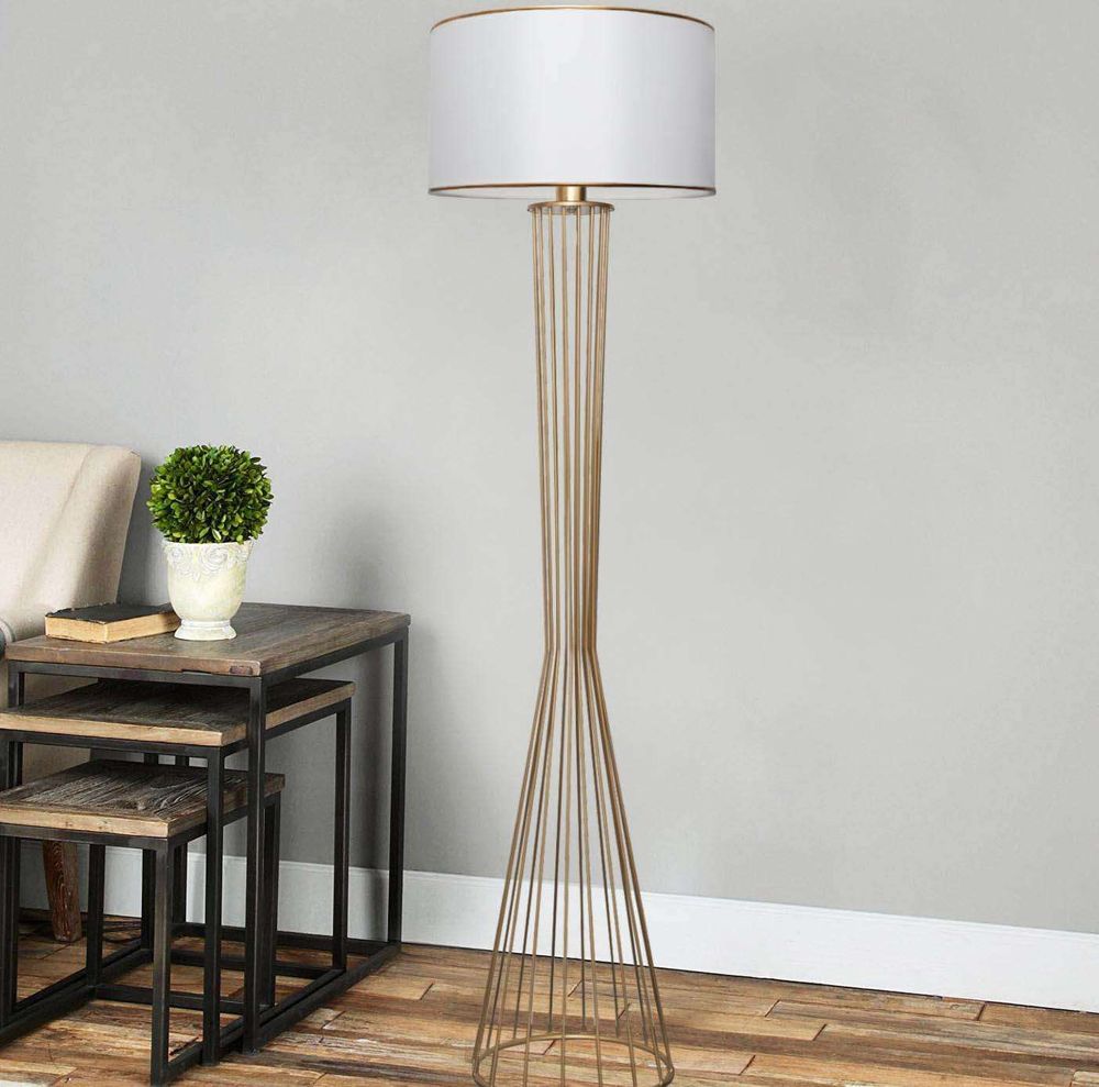 Opviq, AYD-3077, Stehlampen, Weiß, Metall, 21 x 38 x 155 cm