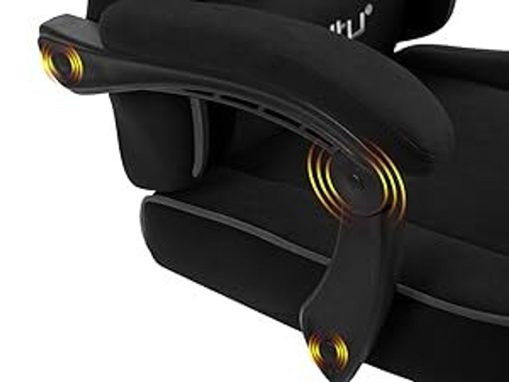WOLTU Gaming Stuhl mit Taschenfederkissen, ergonomischer Drehstuhl, Tech-Stoff, Schwarz