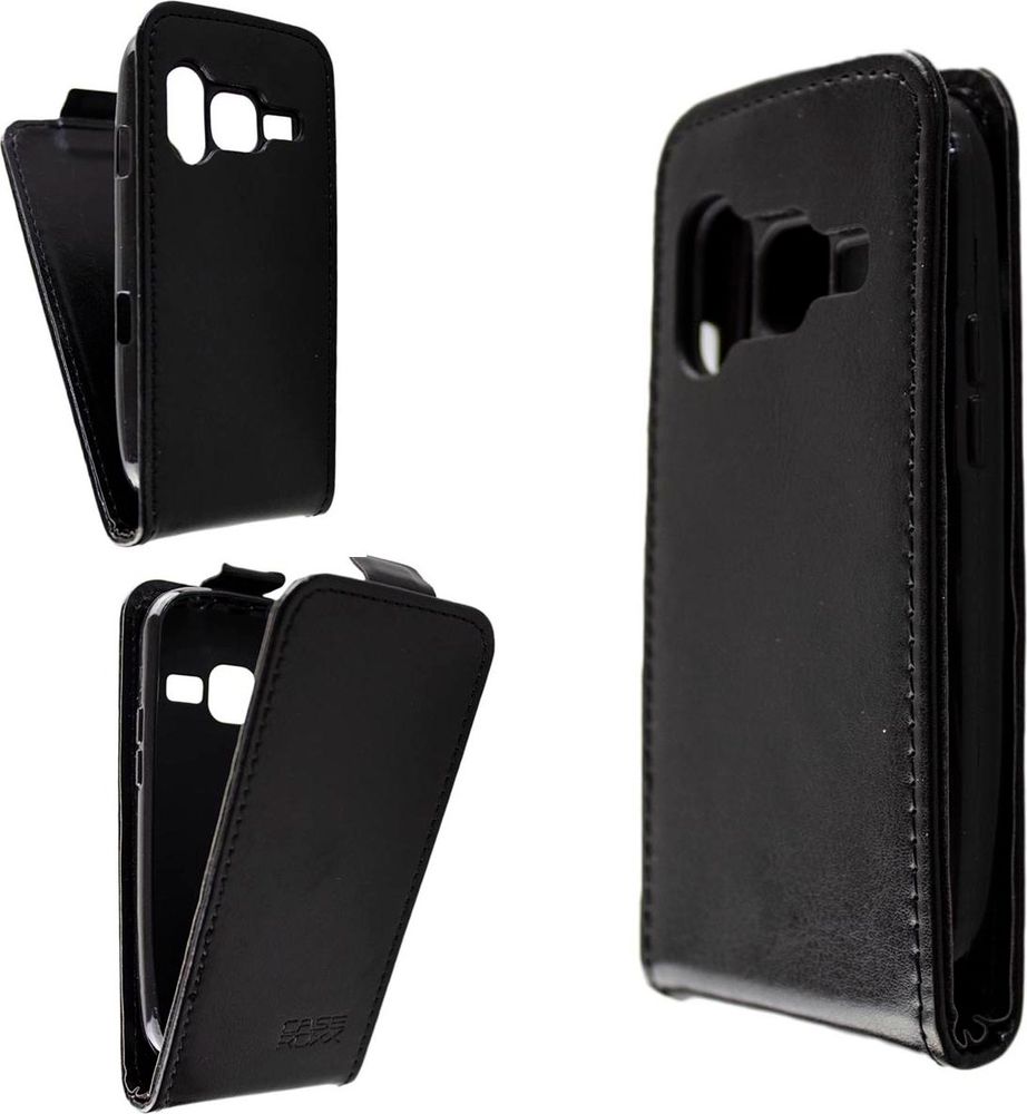 caseroxx Schutz Tasche Hülle Flip Cover kompatibel mit Doro Primo 218 / 368, Smartphone Tasche Flip Cover in schwarz