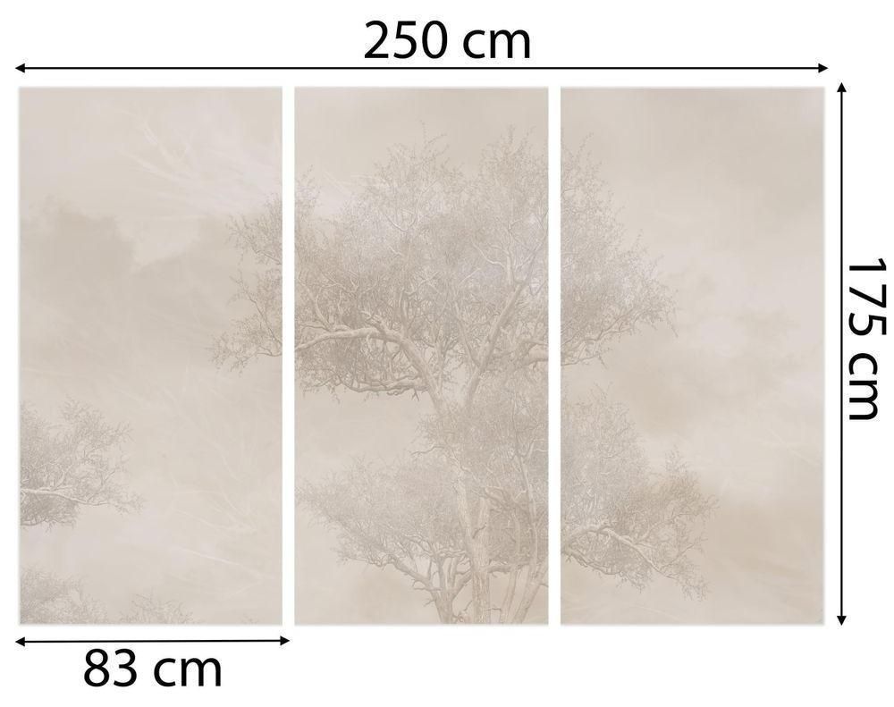 Samolepiaca látka so zlatými palmovými listami v jemnej akvarelovej farbe Jemný tropický glamour motív na svetlom elegantnom pozadí 200x140 cm