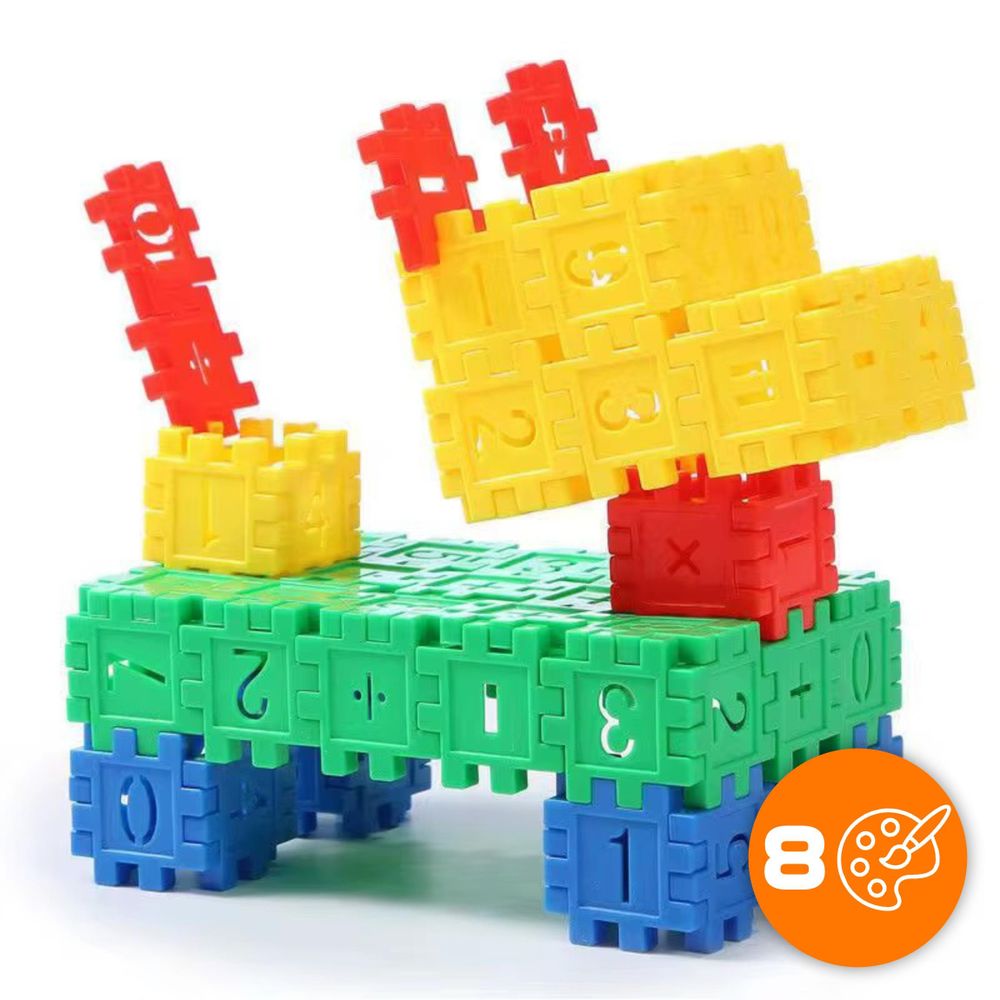 Waffelbausteine 90 Teile Lernspielzeug für Kinder ab 3 Jahre, Konstruktionsspielzeug Puzzle Set Bunte Bausteine Motorik Spielzeug, EVI TOYS Mini
