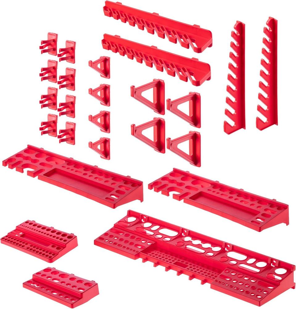 KADAX Werkstattregal, 116x39cm Werkzeugwandregal aus robustem Kunststoff, UV-Resistentes Lagersystem