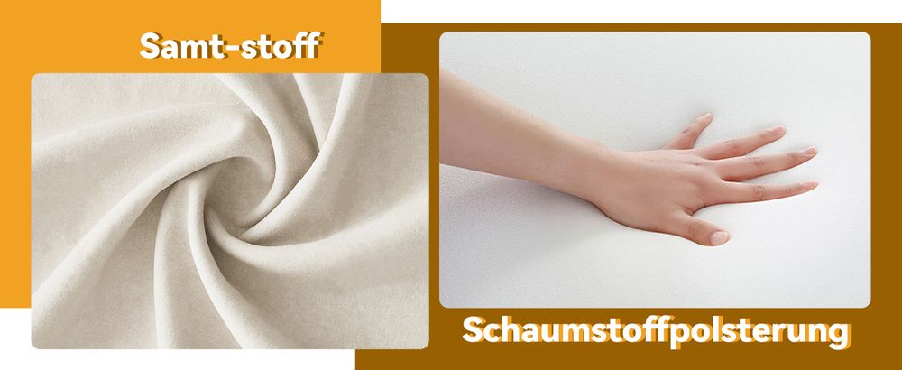 MODFU Polsterbett 160×200cm mit Lattenrost und Kopfteil, Doppelbett Jugendbett mit Holzbeine, Samt, Hellbeige(Ohne Matratze)