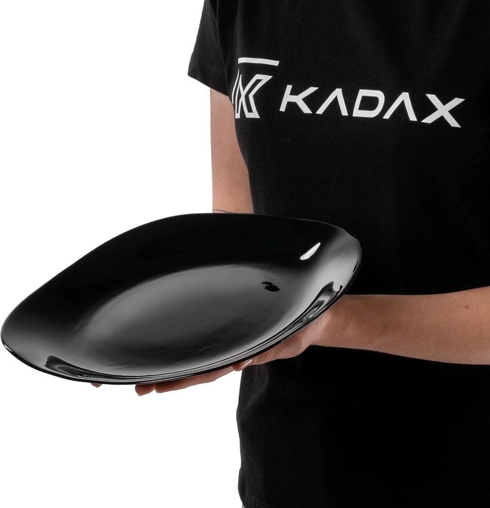 KADAX Speiseteller "Moiano", Essteller-Set aus Glas, Schwarz, 6 Stück