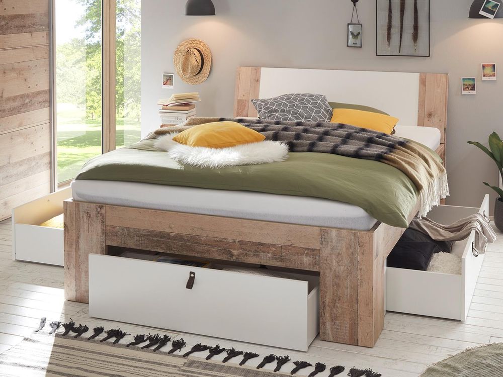 Bett "Chery I" – modernes Stauraumbett mit 3 Schubkästen und inkl. Matratze