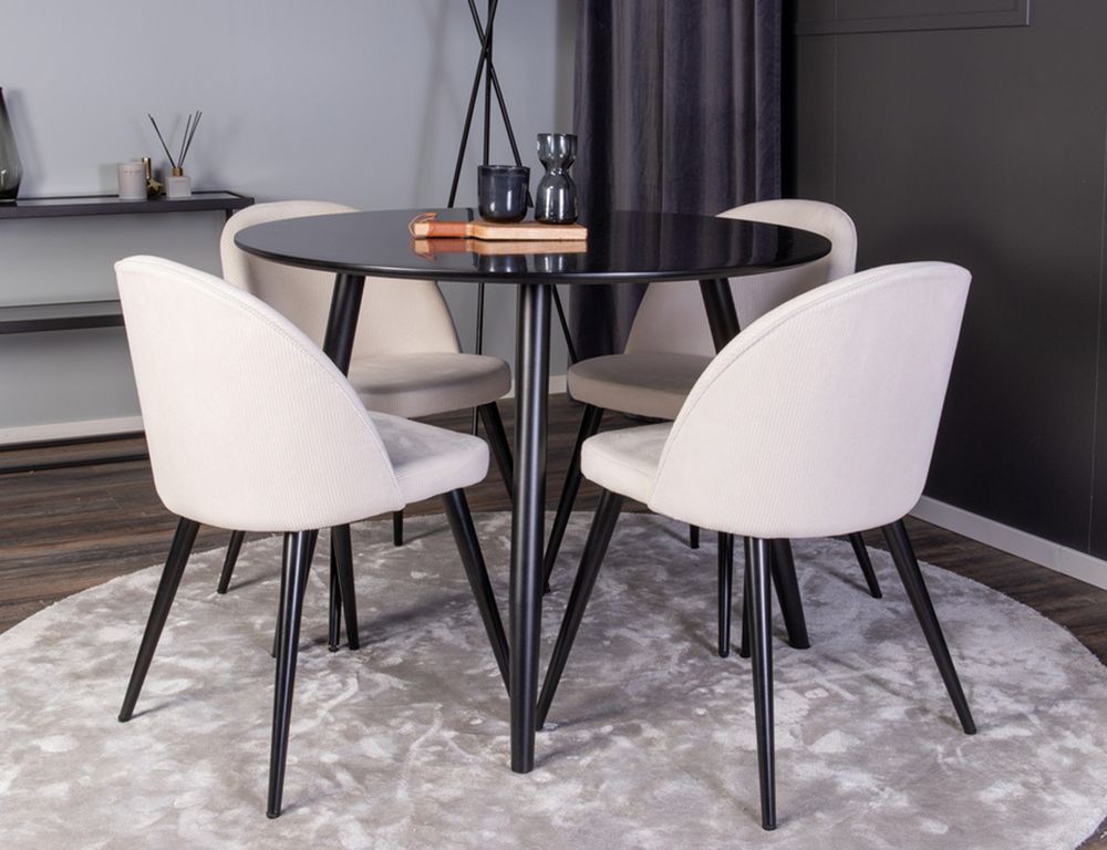 BOURGH Esszimmertisch FLORENZ Ø100x75cm - runder Esstisch in schwarz