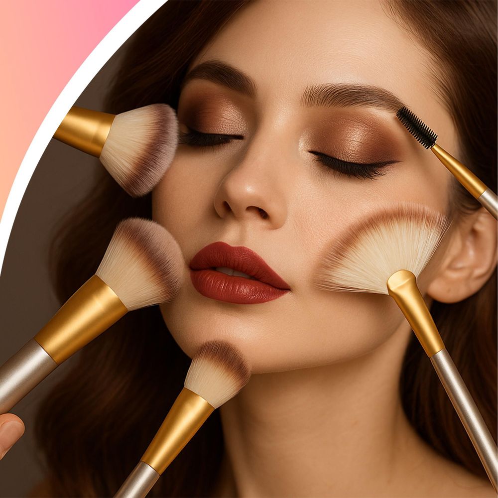 18 teile Professionelle Make-Up Pinsel Pinselset Schminkpinsel Augenbrauen Profi Brush Makeup Set Kosmetik DIY Pinsel Acryl Make Up mit Tasche Retoo