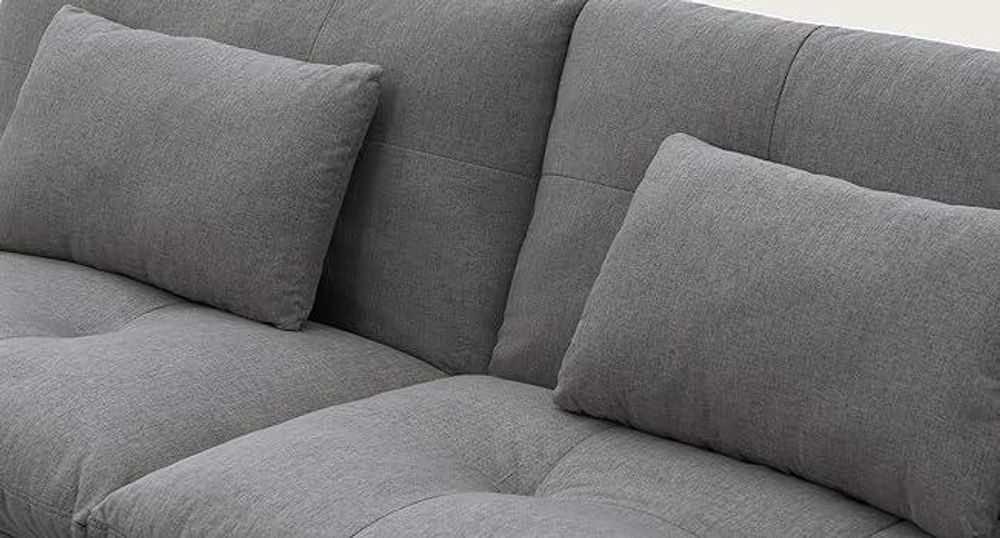 WOLTU 2-Sitzer-Schlafsofa mit 2 Kissen, Verstellbarer Rückenlehne, mit rutschfesten Füßen, Dunkelgrau