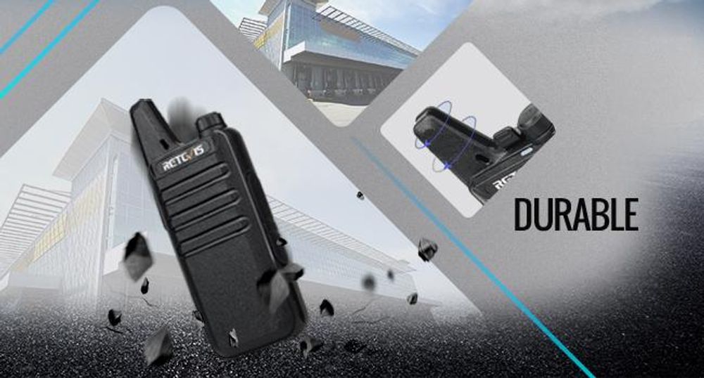 Retevis RT622 Funkgeräte, Walkie talkie mit 6 fach Ladegerät, Groß Reichweite, CTCSS/DCS, VOX, 16 Kanälen, Lizenzfrei Wiederaufladbares Walkie Talkie für Schule, Sicherheit, Baustelle, Logistik (6 Stück, Schwarz)
