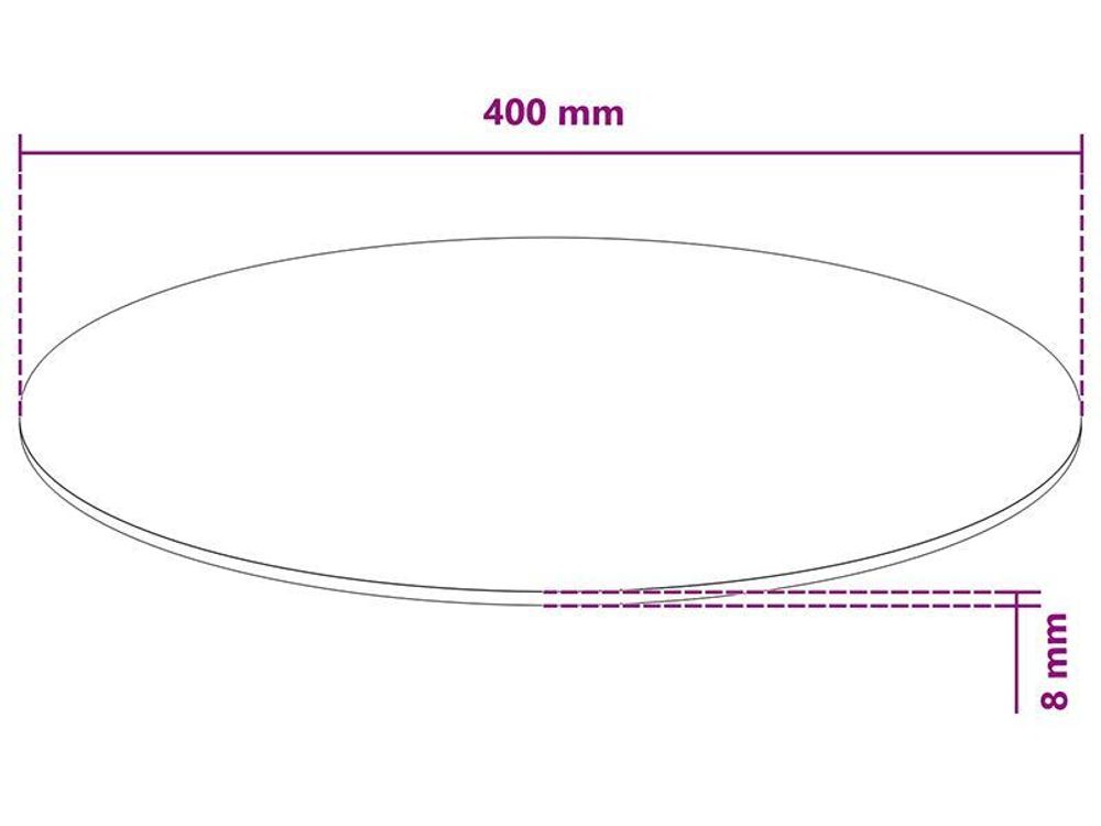 vidaXL Plateau de table en verre trempé rond 400 mm