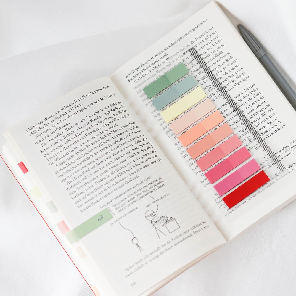 Ordinate-Lemonade | 200 Stück Haftstreifen | sticky notes | Aesthetic Seitenmarkierung | Transparente Haftnotizen | Index Tabs klebezettel