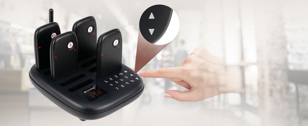 Retekess TD175S Restaurant Pager System, Restaurant Buzzer, mit Vibration, Outdoor 800M, 7 Rufmodi, 10 Abfragehistorie, für Fast Food Speisewagen