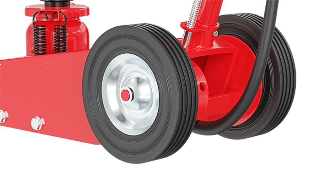 Wiltec Pneumatischer Rangierwagenheber 22 t, 245-535 mm, Fahrbar, mit Druckaufsätzen, Druckluft Wagenheber für Lkw Kfz und Werkstatt