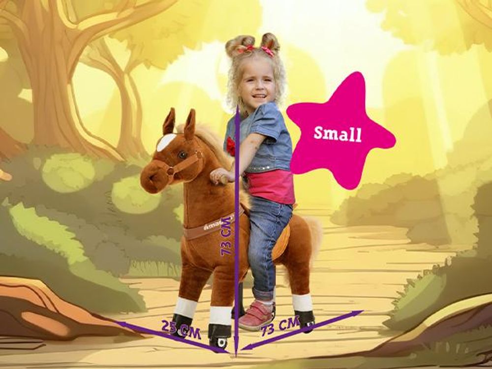 Miweba Pony Amadeus | Spiel Pferd für Kinder - Schaukelpferd - Stehpferd zum draufsitzen - Reitpferd - Indoor & Outdoor - Rücklaufbremse - 3-5 Jahre