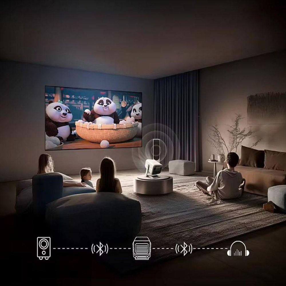 Projektor ZENWIRE z systemem Android, WiFi, Bluetooth, Full HD, obsługa 4K, 12000 lumenów, autofocus, przenośny, mini projektor do kina domowego i biura "H8"
