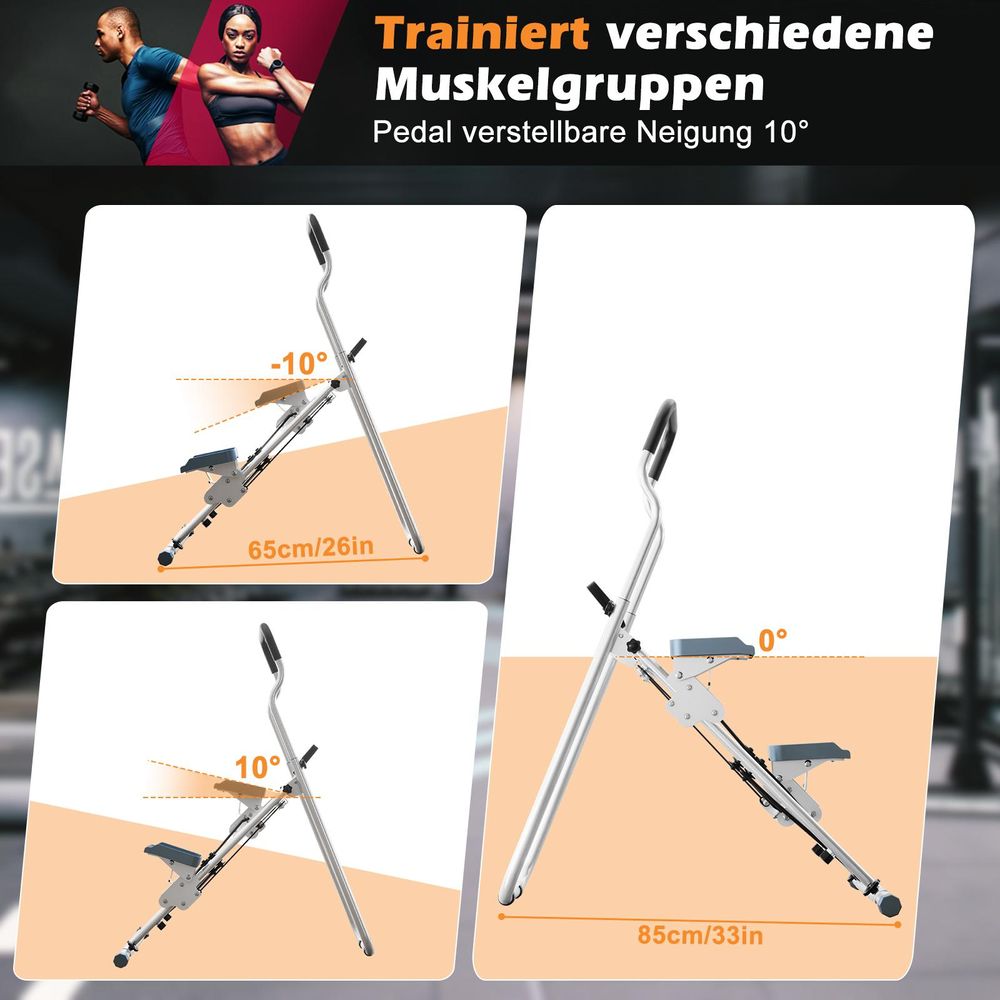 Stepper Stair Stepper für Heimtraining, Klappbare, mit LCD-Bildschirm Echtzeit-Tracking Verstellbares Design platzsparend und stabil Bis 136 kg