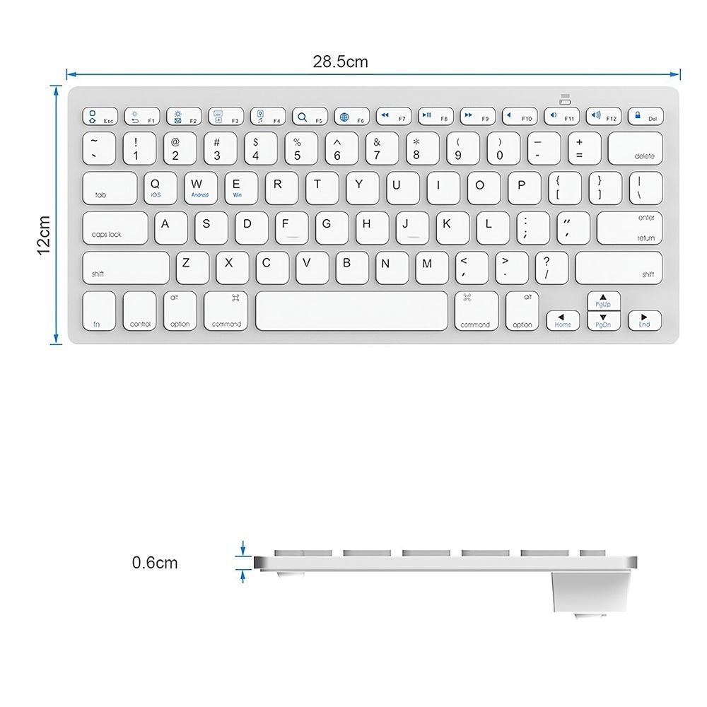 Bluetooth Tastatur Kabellose Wireless Keyboard mit Tasten QWERTY Natürliches Tippen 2,4 GHz Funkverbindung Kompatibel mit PC Notebook Laptop Retoo