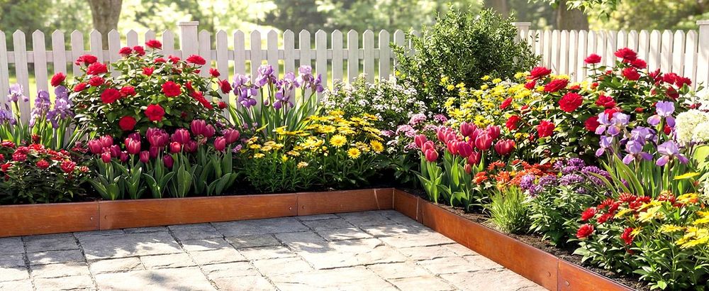 VEVOR Rasenkante, 6er-Pack, 1016x152 mm, Cortenstahl Beeteinfassung mit 8 Verbindungsplatten, Biegsame Beetbegrenzung, Rasenbleche, Mähkante Metall Gartenpalisade für Blumenbeete, Gartenwege