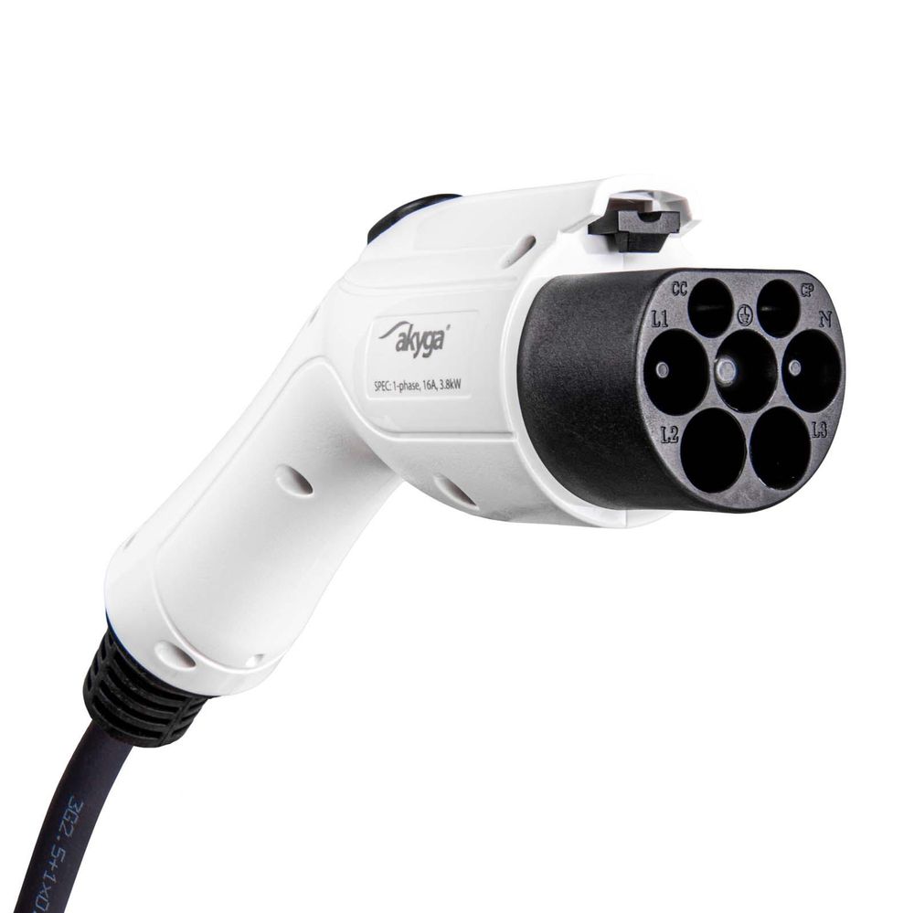 Akyga® AK-EC-22 Elektrofahrzeug-Ladegerät mit Typ-2-Stecker und CEE-Stecker