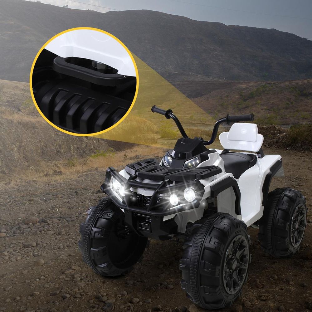 Actionbikes Motors Kinderquad Bumper | Mini Offroad Quad - Pocket Quad - Kinder Elektro Auto - Pitbike - 12V 7Ah - 2x35 Watt - Fernbedienung (Weiß)