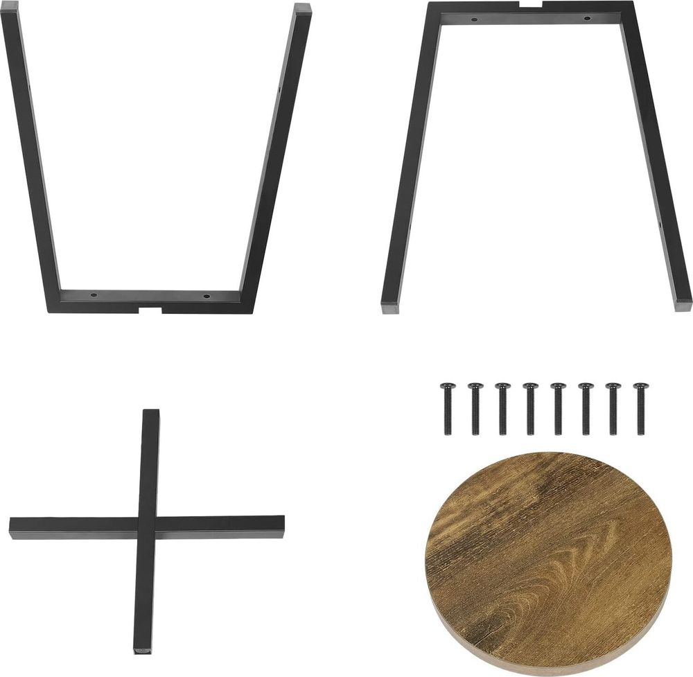 WOLTU Esszimmerstühle 2er Set, Küchenstuhl, Esszimmerhocker, Küchenhocker, Hocker mit Metallbeinen, im Industrial Design, Vintage-Holzmaserung Schwarz