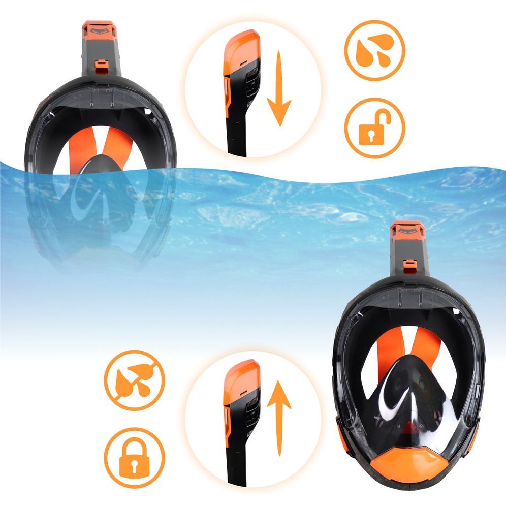 Maska Do Nurkowania Pływania Snorkelingu Pełnotwarzowa Nie Paruje Ov+ L/Xl