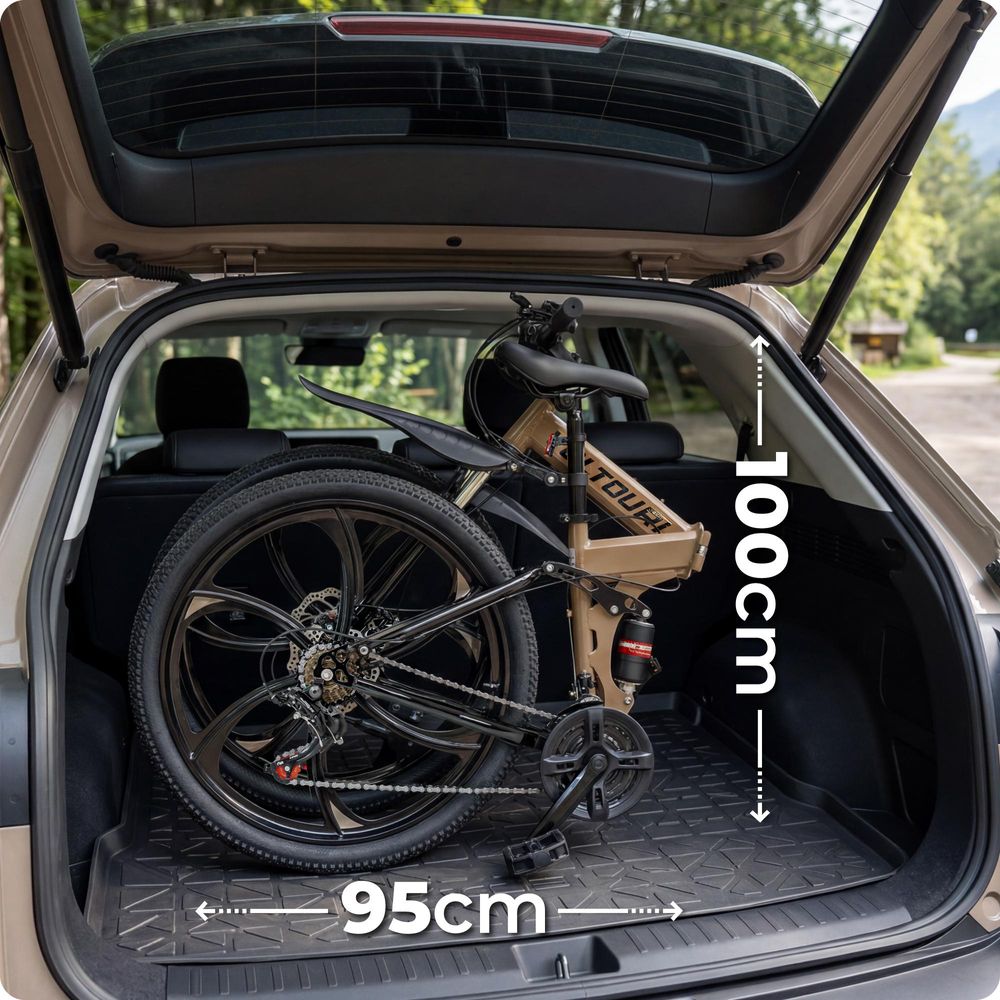 Voltouri mountain bike pieghevole 26" – 21 velocità Shimano, doppia sospensione, freni a disco