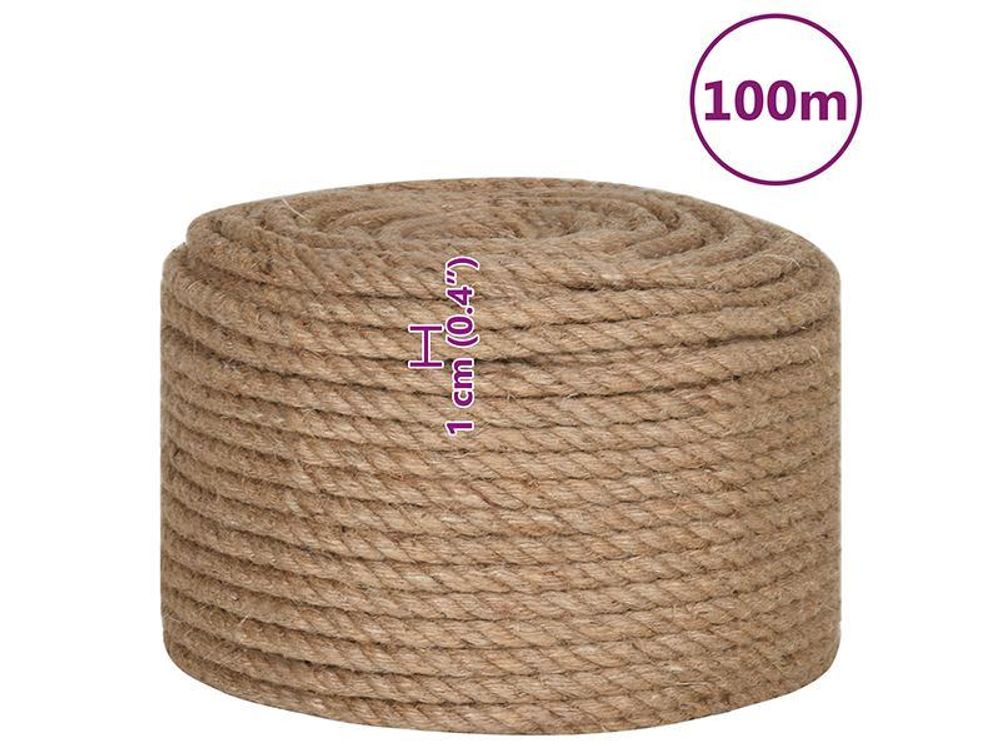 vidaXL Seil 100% Jute 10 mm 100 m