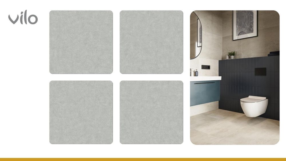 VILO SPC Vinylboden - 100% Wasserfest - Klick-System - Für Fußbodenheizung - 60x60cm - 4 Stück (1,44m²) - Calacatta snow