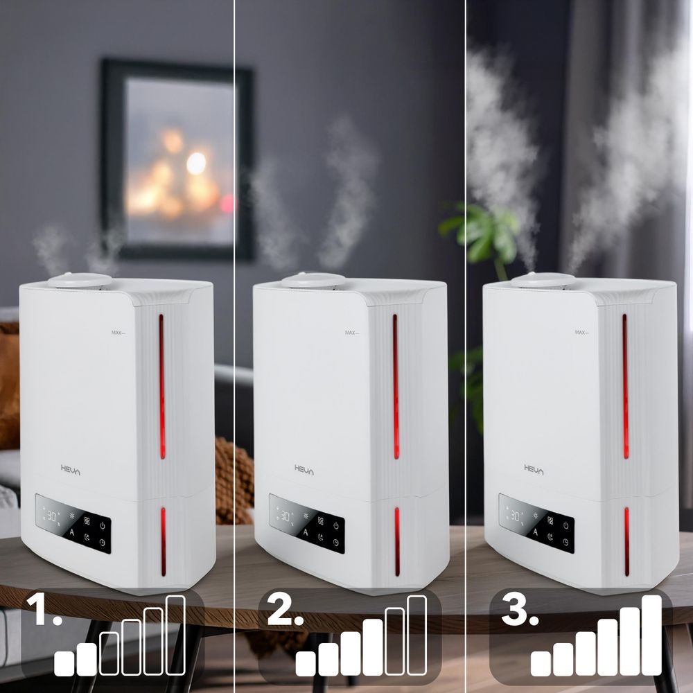 HEVA MILO Nawilżacz powietrza ultradźwiękowy 360° Aromaterapia Timer Biały