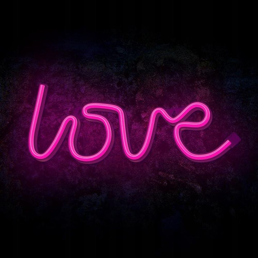 Forever Light Neon LED Light LOVE pink Bat + USB FLNEO5, Leichte Dekorationsfigur, Pink, Polyvinylchlorid (PVC), Ambiente, Kinderzimmer, Wohnzimmer, Restaurant, IP20