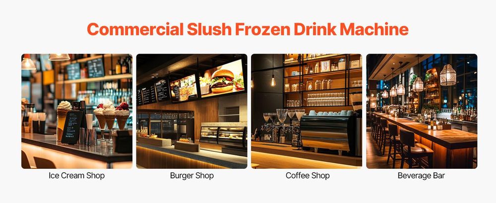 VEVOR kommerzielle Slusheis Maschine 12 L x 2 Doppeltank-Maschine für gefrorene Getränke, 96 Tassen Edelstahl Slush-Eis-Maschine mit Tastenfeld Softeis Maker für Partys Restaurants Cafés Bars