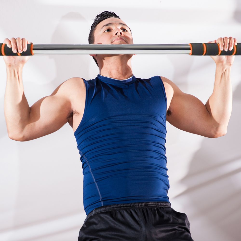 Klimmzugstange Türrahmen 100cm Klimmzug Sicher Türreck mit Absturzsicherung Stangen Absturzsicherung bis 350 kg Reckstange Fitness Pull Up Bar Retoo