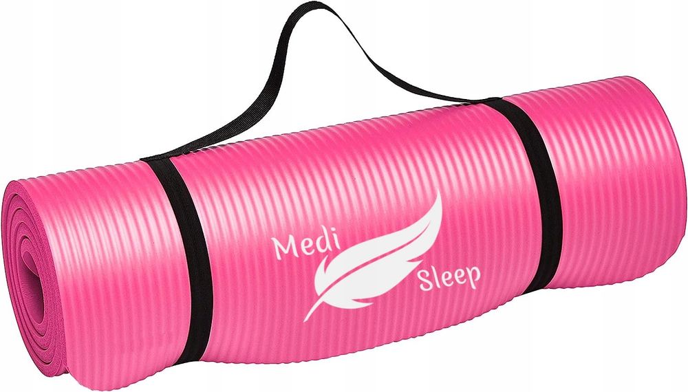 Fitnessmatte mit Tragegurt 183x61 cm Rosa - Yoga Matte | Gymnastik Matte | Turnmatte | Pilates Matte - Yogamatte Für Einsteiger & Fortgeschrittene