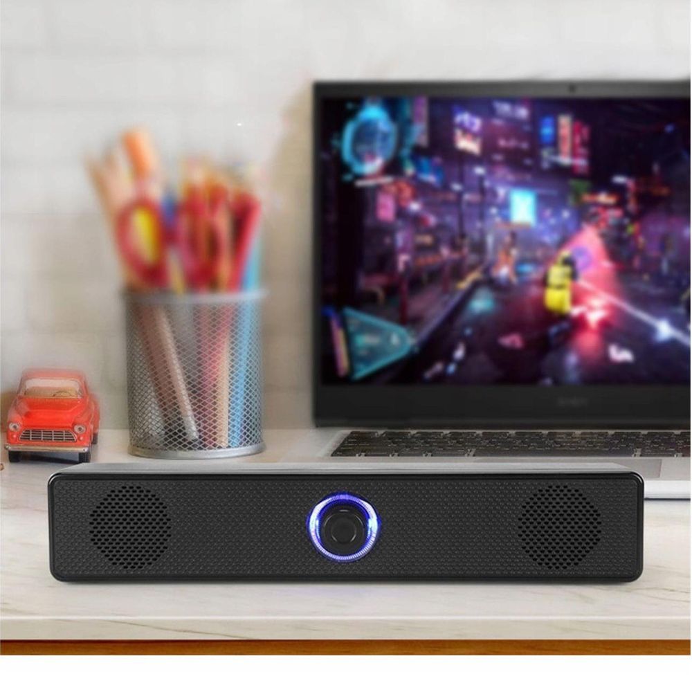 Mini-Soundbar - Computerlautsprecher - 2.0 USB - für Laptop und Computer - für PC - LED - 18 W